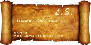 Lindwurm Sándor névjegykártya